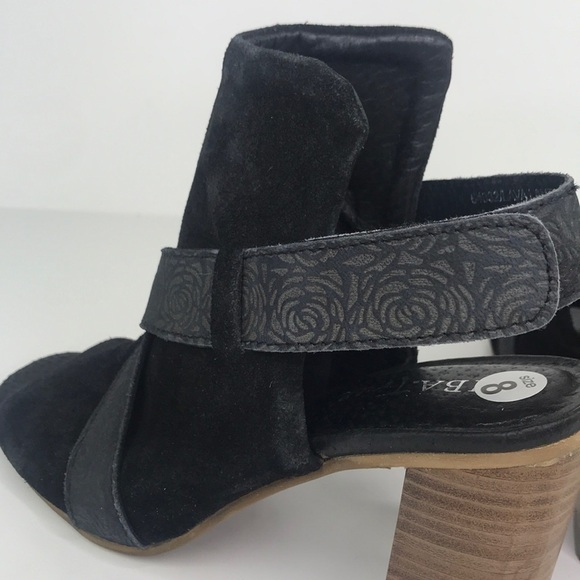 Diba True Lava Lamp Shooties Open Peep Toe Black Suede Booties Size 8 - Picture 5 of 10